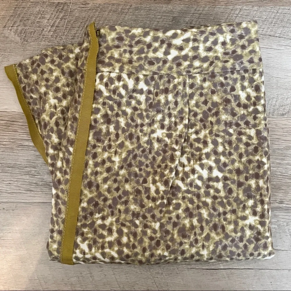 LOFT Animal Print Silk Blend A-Line Skirt Size 4 Career Chic